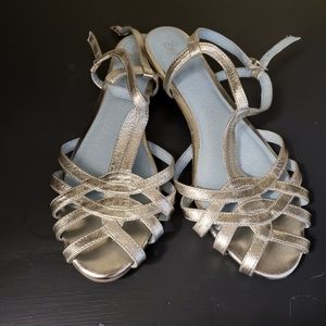 Seychelles Silver Metallic Flat Sandals
